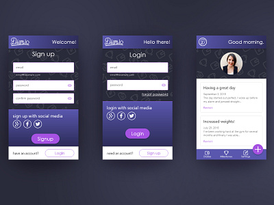 Login Mockup bright daily 100 challenge daily ui daily ui 001 login login page purple sign in sign up