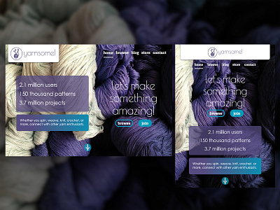 Yarn site landing page color crochet daily 100 daily ui 003 design knit landing page splashpage thread ui uidesign user interface yarn