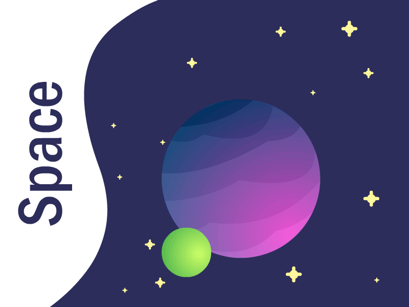 Planet with Moon Animation adobe animate animation illustration moon orbit planet space vector