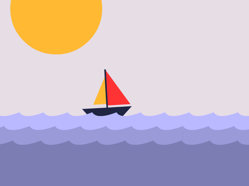 Sail Boat Animation animation design illustration motion sail sea ui