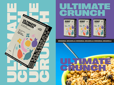 Cereal branding exploration advertising advertisment branding cereal cereal box color colorful design flat illustration muesli package package design pastels typography vector