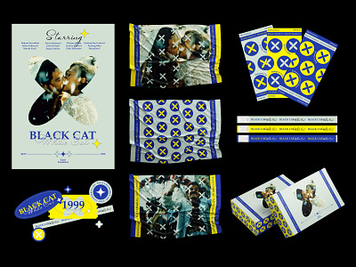 Black Cat, White Cat 90s colorful design film poster flat movie movie poster pastels poster design retro retrowave typography vector