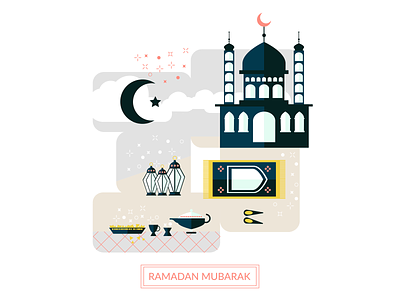 Ramadan Mubarak adobe charachter design flat illustration illustrator pastel color pastel tones ramadan ramadan kareem vector