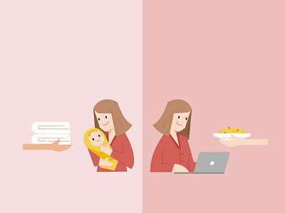 Support System of Working Mom affinity designer character design flat graphic illustration ui vector