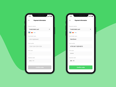 Payment Method App app creditcard design minimal nononsense payment app realistic ui ux