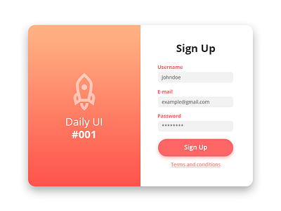 Daily UI  001 Sign Up