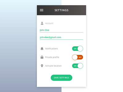 Daily UI #007 – Settings