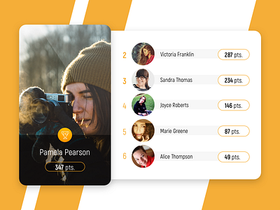 Daily UI #019 – Leaderboard dailyui dailyuichallenge designui leaderboard points rating uidesign ux