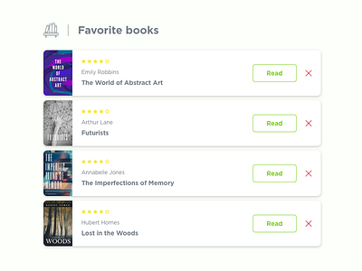 Daily UI #044 – Favorites books dailyui dailyuichallenge designui favorites interface ui uidesign ux