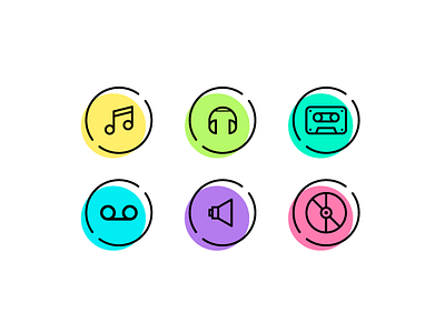 Daily UI #055 – Icon Set dailyui dailyuichallenge designui icons music ui uidesign