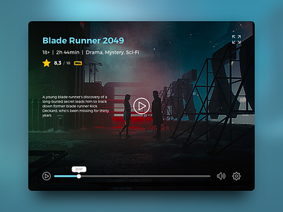 Daily UI #057 – Video Player bladerunner bladerunner2049 dailyui dailyuichallenge designui movie player ui uidesign video