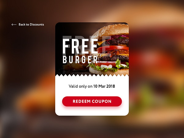 Daily UI #061 – Redeem Coupon by Alexander Mochalov on Dribbble