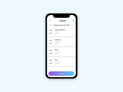 Daily UI #071 Schedule app dailyui dailyuichallenge figma interface mobile mobile app mobileapp schedule ui uidesign