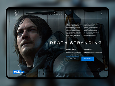 Daily UI #075 – Pre-Order dailyui dailyuichallenge death stranding deathstranding design designui figma game interface ps4 ui uidesign webdesign website