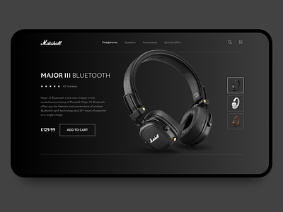 Daily UI #095 – Product Tour dailyui dailyuichallenge designui figma headphones marshall product product tour uidesign