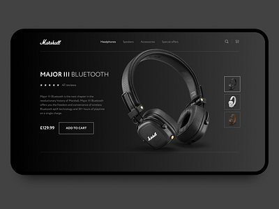 Daily UI #095 – Product Tour dailyui dailyuichallenge designui figma headphones marshall product product tour uidesign