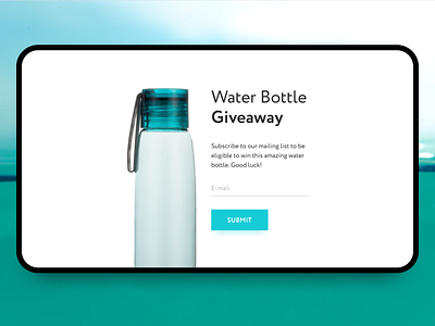 Daily UI #097 – Giveaway bottle dailyui dailyuichallenge design figma giveaway ui uidesign water