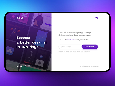 Daily UI #100 – Redesign Daily UI Landing Page