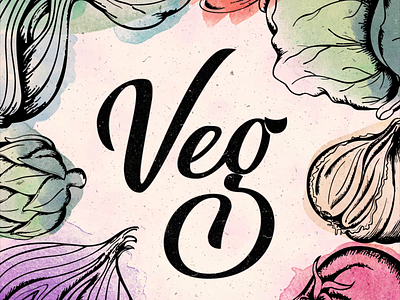 Veg Animation after effects animate animation calligraphy drawing graphic design hand lettering illustrator lettering loop motion sketch typography veg vegetables watercolor