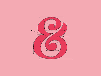 Ampersand ampersand bezier clean design hand lettering illustration lettering minimal pink script typography vector