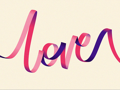 Ribbon Animation animation design graphic design hand lettering illustration lettering love minimal motion design motion graphics ribbon typography