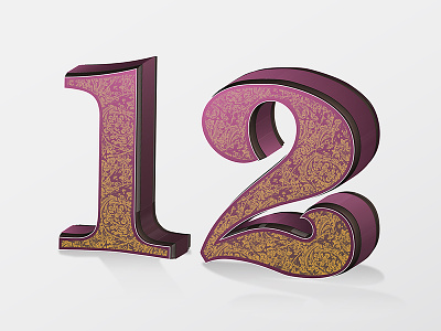 TWELVE 3d font illustrative letter pattern twelve type typography