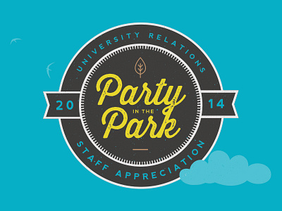 Party in the Park 2014 badge birds blue cloud event mari minnesota park party playful sky university