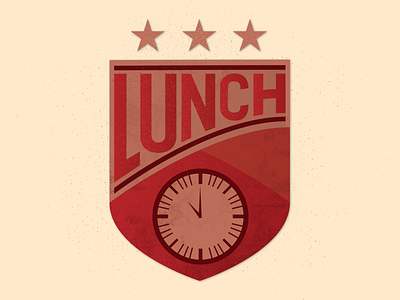 Lunch Time clock lunch shield stars time vector
