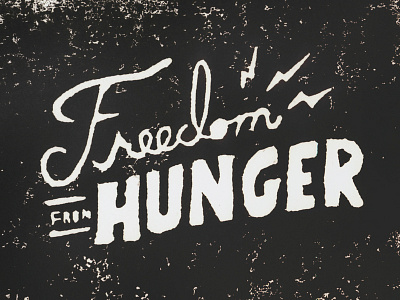Freedom From Hunger america freedom hunger linocut linoleum non profit texture typography
