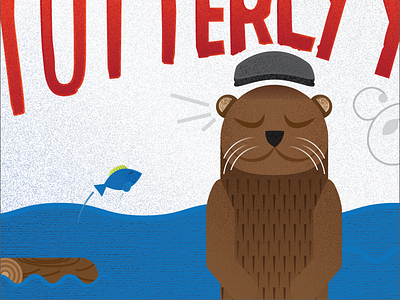Otterly animal design hip love otter postcard print type wood