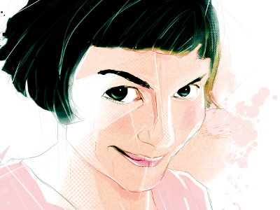 Amelie Poulain black movie photoshop pink sketch texture white