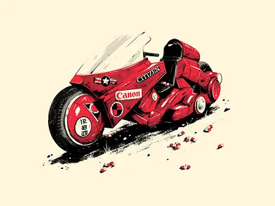 Kenada's Bike akira bike digital illsutration illustration japenese kenada motorcycle movie photoshop poster print