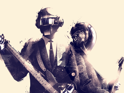 Daft Punk 2 x Gauntlet Gallery artwork body daft electronic fan art full illustration music portrait punk