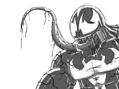 Venom Sketch black comic illustration marvel sketch vilain white