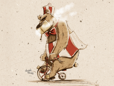 Circus Bear. bear cartoon circus comic illustration photoshop sketch