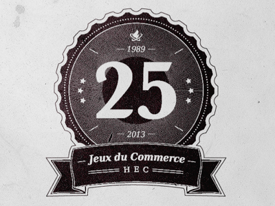 25 years badge // HEC badge celebration hec logo marketing montreal