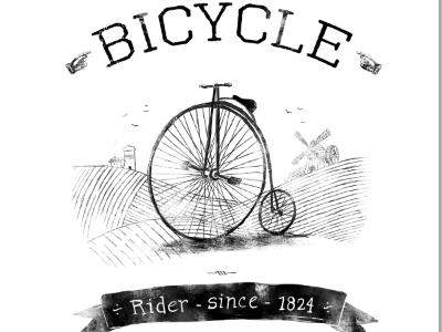 Rider since 1824 / final bicycle design graphic illustration old shirt t shirt typography vintage