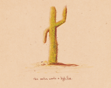 High five? cactus comic doodle five high scribble