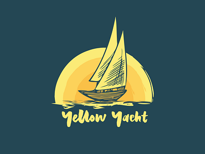 Yellow Yacht branding design illustration logo