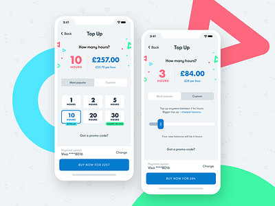 Top Up concept app ios iphone mobile pricing pricing plans slider startup topup