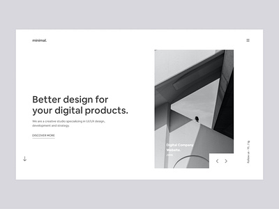 Minimalist Digital Agency Landing Page design minimal ui ux web website