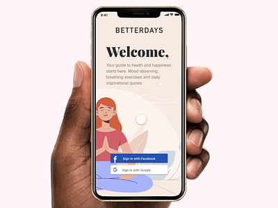 BetterDays - Mental Wellbeing App app design interaction interface mobile ui ux wellbeing