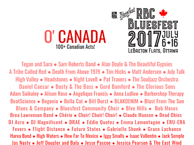 RBC BluesFest 2017 - Canadian Acts branding canadian concert flyer design festival poster