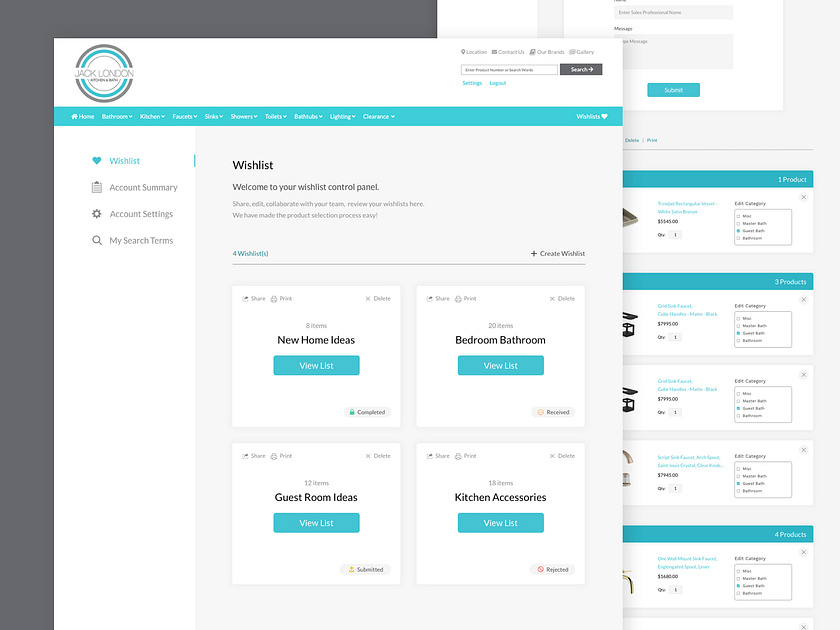 Wish List Dashboard by Johnathan Jackson on Dribbble