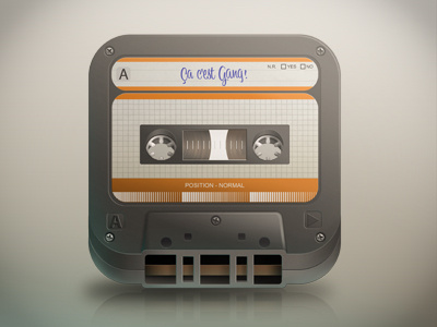 Icon Tape app apple audio cassette face gang icon icons ios iphone music oldschool play retro tape texture vintage volume