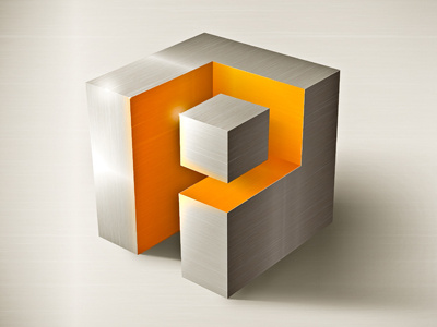 Logo PI grey i inox logo logotype metal orange p stainless steel