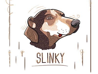 Squiggly Slinky adobe charicature daschund digital art dog doggo drawing illustrator pet portrait pupper silly slinky