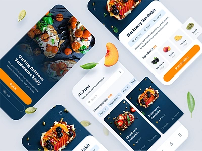 Food / Sandwich Recipe App bruschetta cooking app dish food food app gastronomy health kitchen meals minimalism mobile nutrition recipe app sandwich sandwich app sandwich recipe tasty toast ui ux