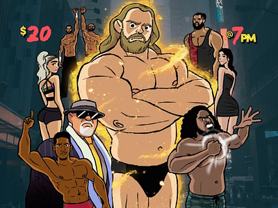 Wrestling Poster characterdesign design illustration pro wrestling wrestling