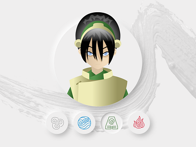 Toph Beifong Neumorphic Illustration